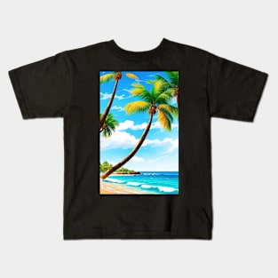 Beach with Palm trees Kids T-Shirt